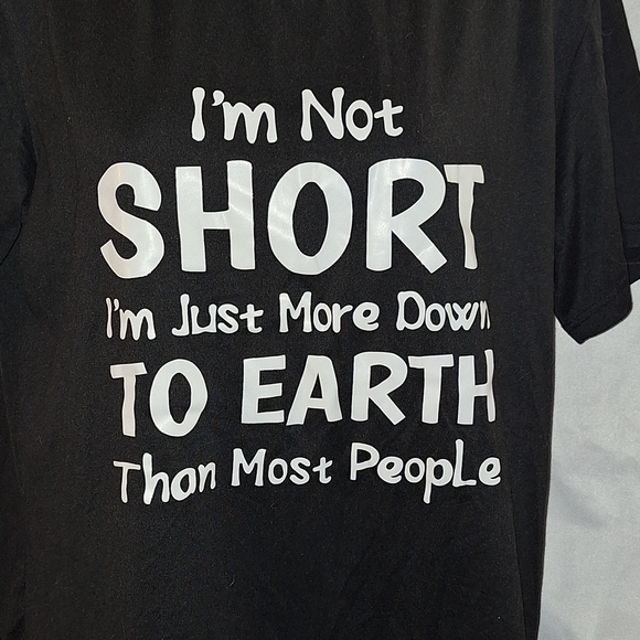 Black and White Short Sleeve Tee with Humorous Slogans - Picture 1 of 4